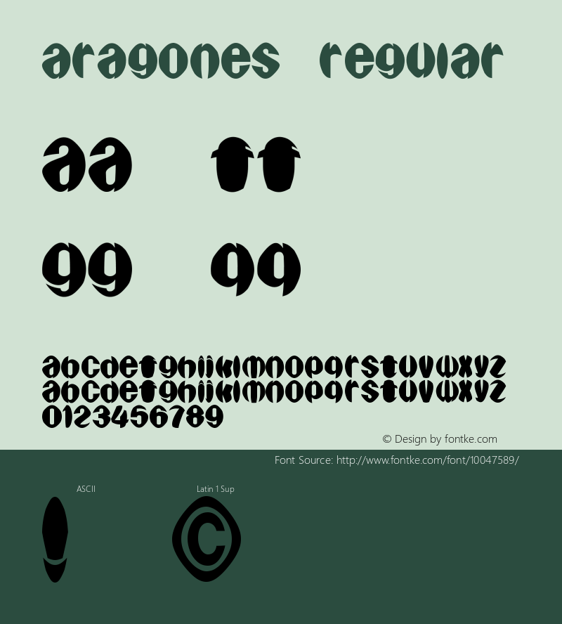 Aragones Regular Unknown Font Sample