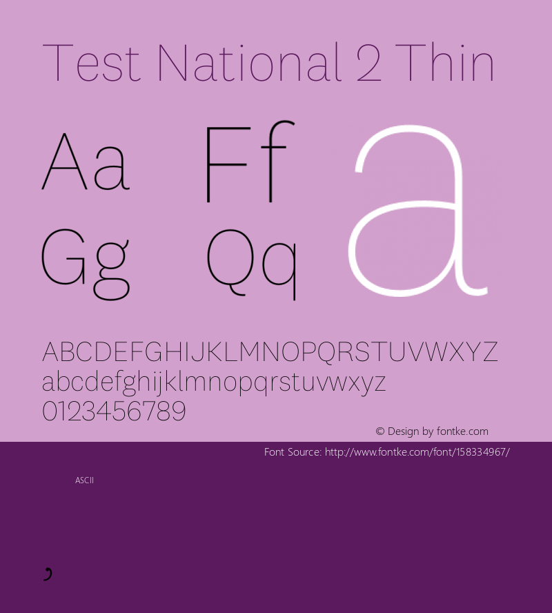 Test National 2 Thin Version 1.004;hotconv 1.0.116;makeotfexe 2.5.65601 Font Sample