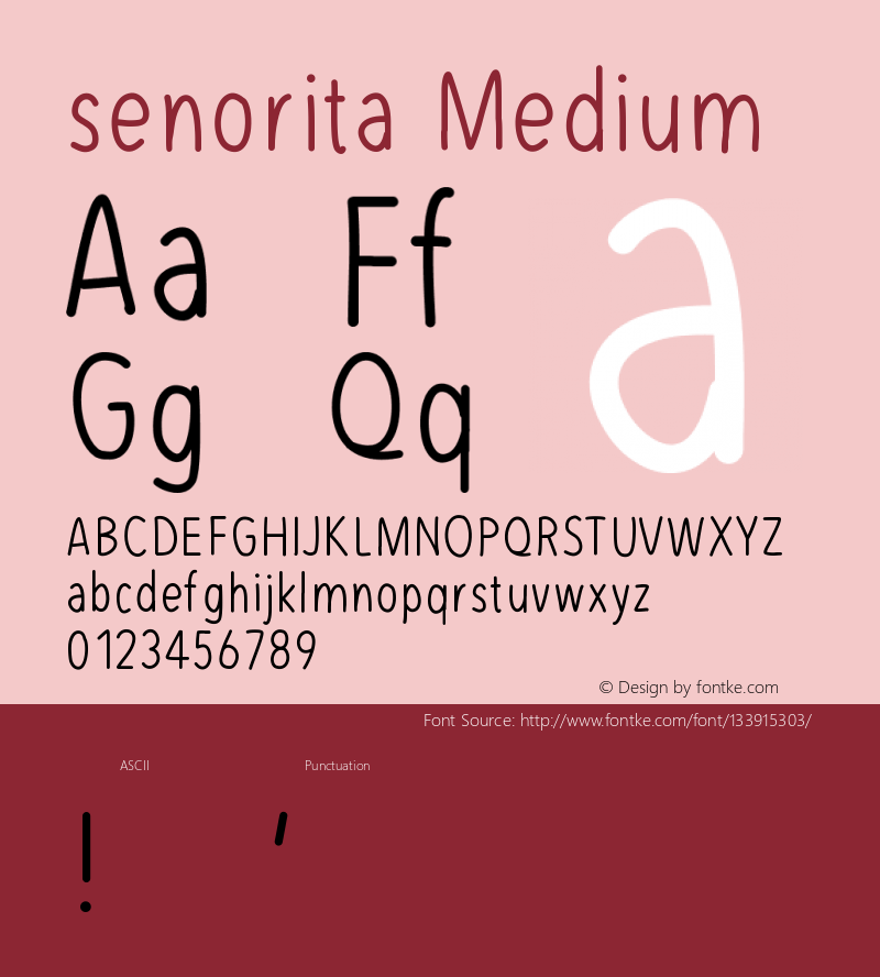 senorita Version 001.000 Font Sample