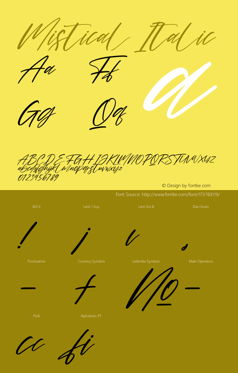 Mistical Italic Version 1.00;August 23, 2021;FontCreator 13.0.0.2683 64-bit图片样张