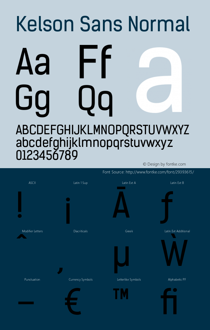 Kelson Sans Normal Version 1.001;PS 001.001;hotconv 1.0.88;makeotf.lib2.5.64775 Font Sample