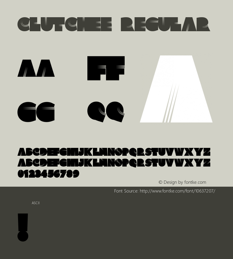 Clutchee Regular 1.000 Font Sample