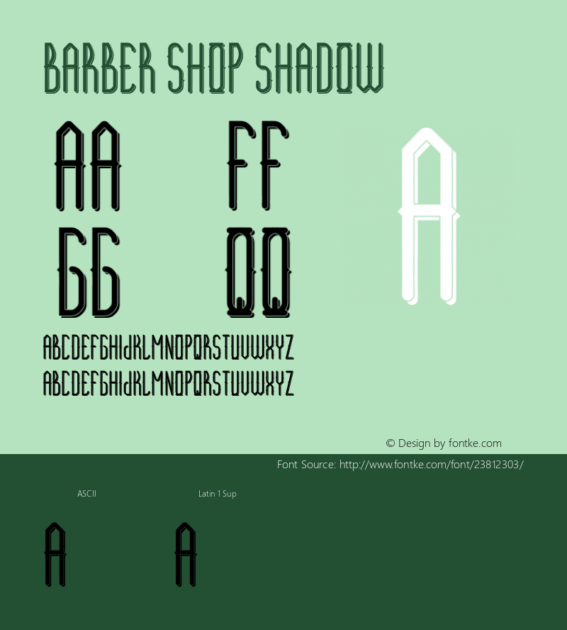 Barber Shop Shadow Version 1.002;Fontself Maker 2.0.4 Font Sample