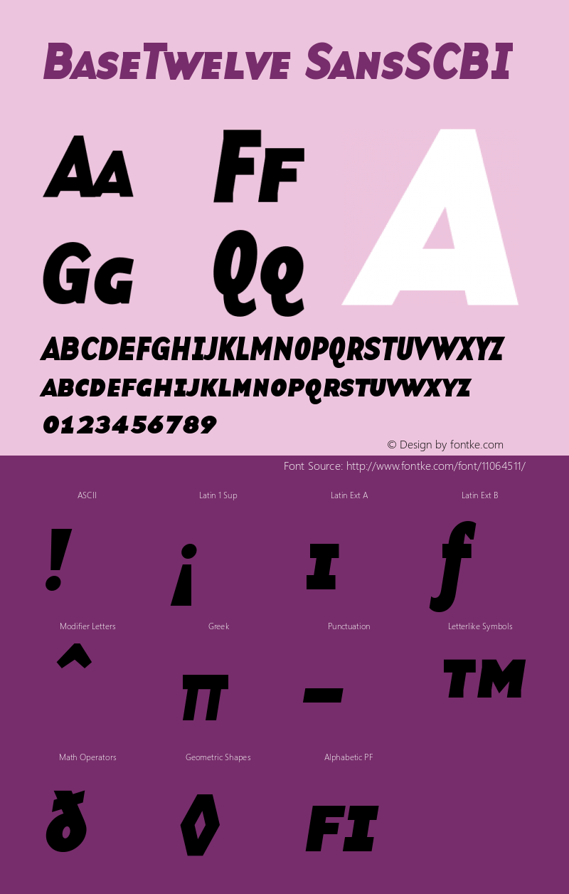 BaseTwelve SansSCBI Version 001.000 Font Sample