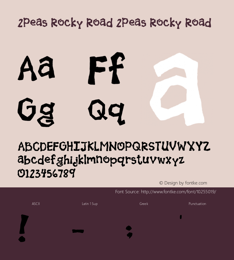 2Peas Rocky Road 2Peas Rocky Road Version 1.00; October 1, 2002 Font Sample