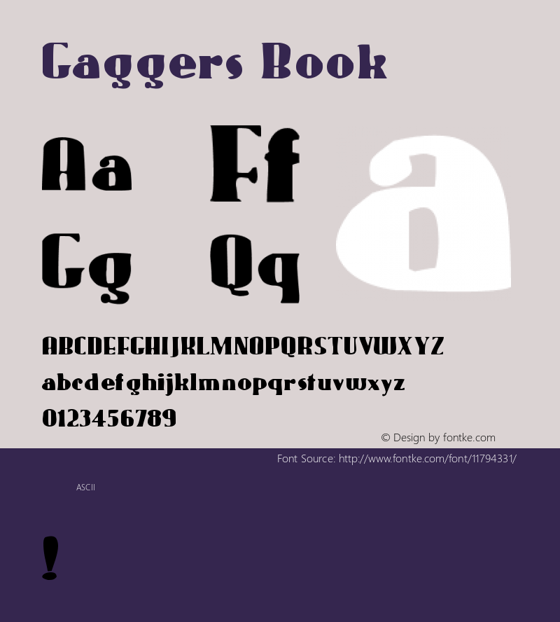 Gaggers Book Version Macromedia Fontograp Font Sample