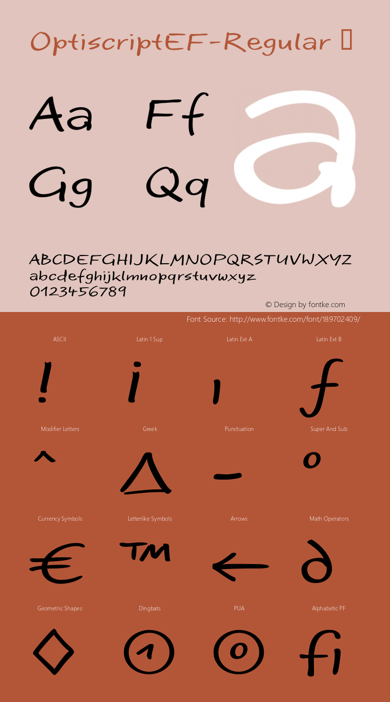 ☞OptiscriptEF-Regular Version 2.00 2003 initial release;com.myfonts.ef.optiscript-ef.regular.wfkit2.3j23图片样张