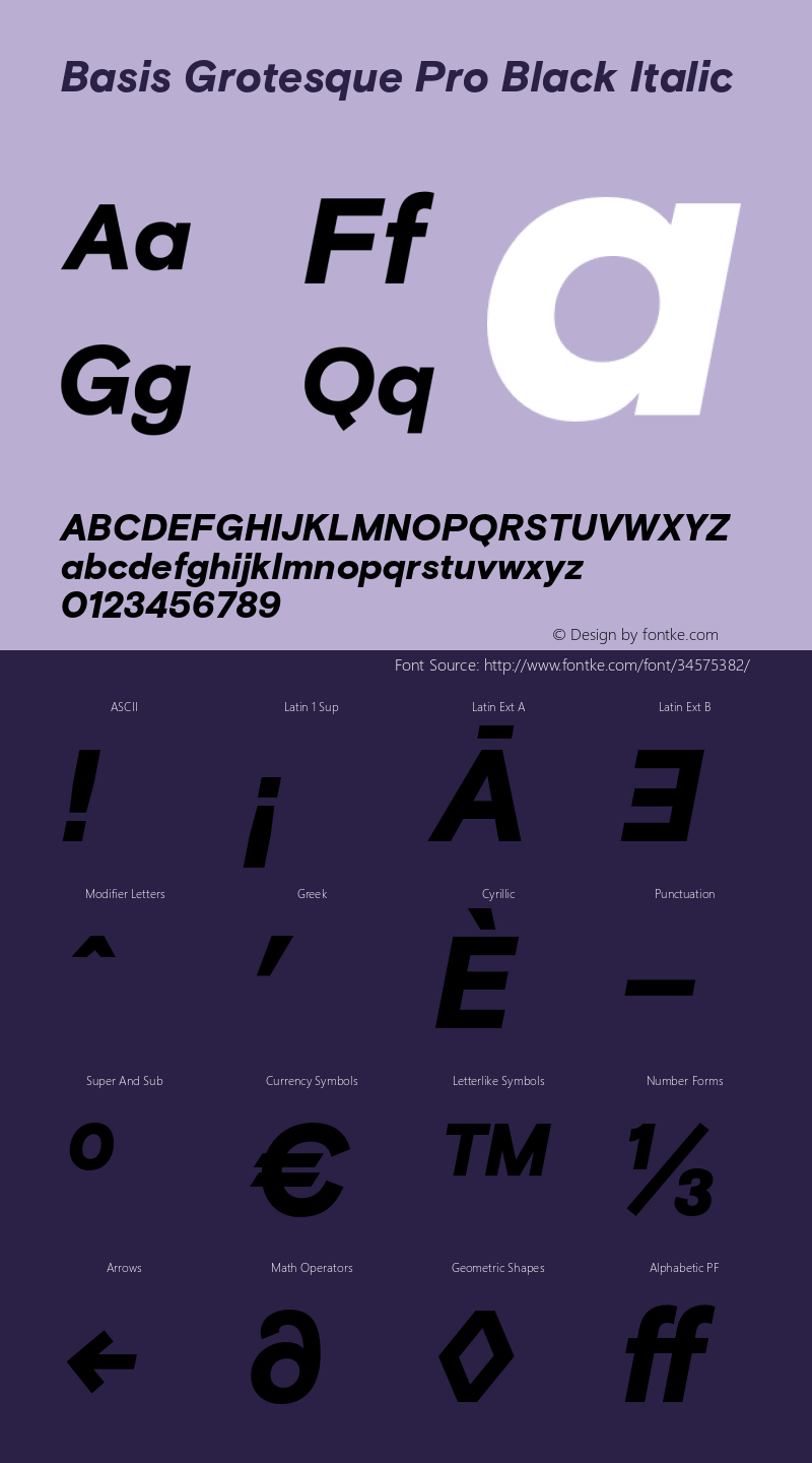 BasisGrotesquePro-BlackItalic Version 1.1 | wf-rip DC20150410 Font Sample