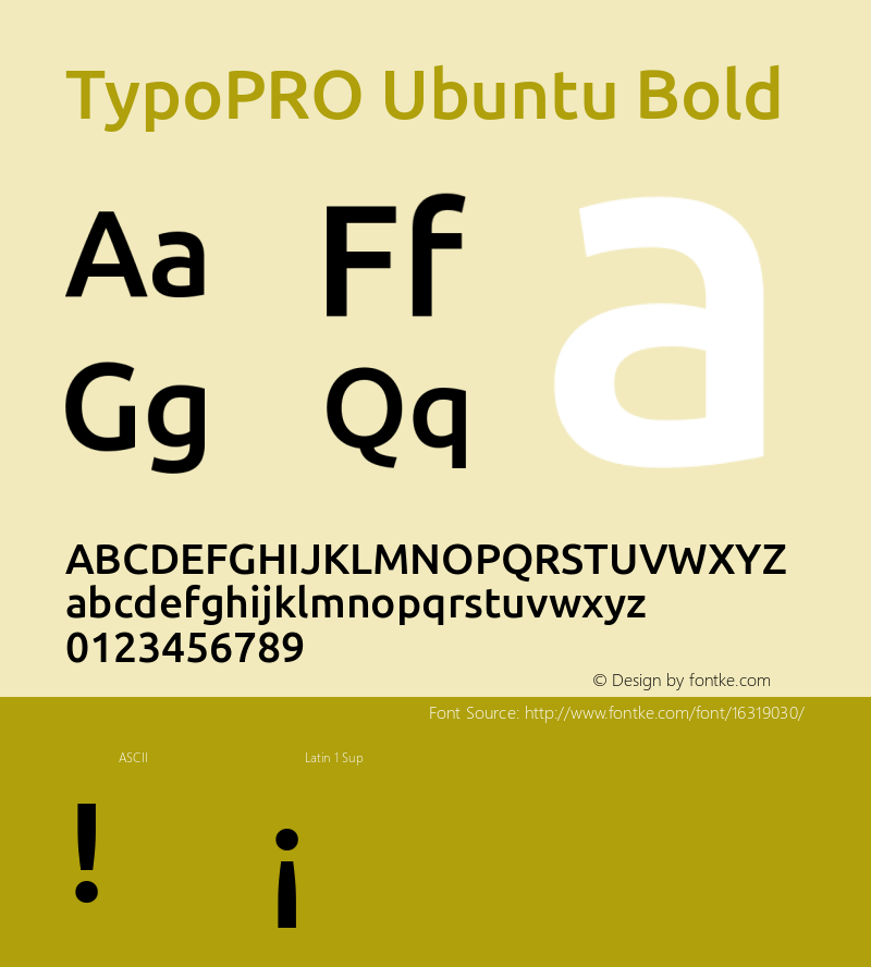 TypoPRO Ubuntu Bold 0.83 Font Sample