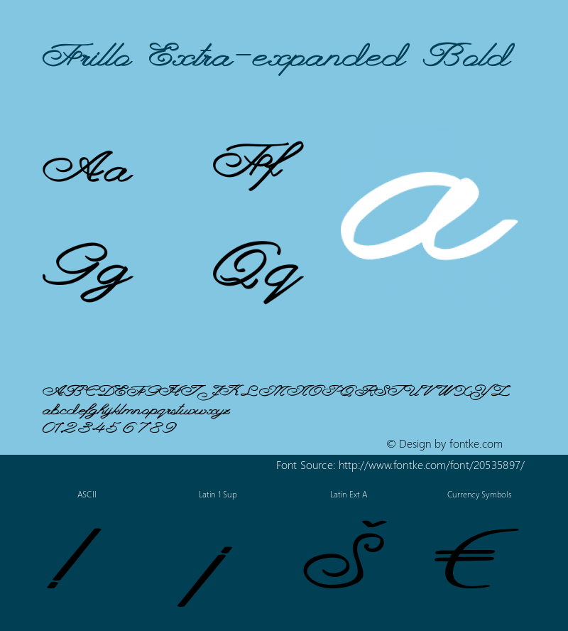 Frillo-ExtraexpandedBold Version 1.000 Font Sample