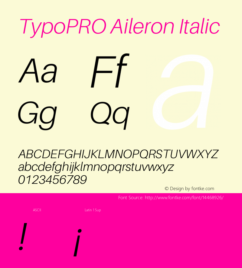 TypoPRO Aileron Italic Version 1.000;PS 001.000;hotconv 1.0.70;makeotf.lib2.5.58329 Font Sample