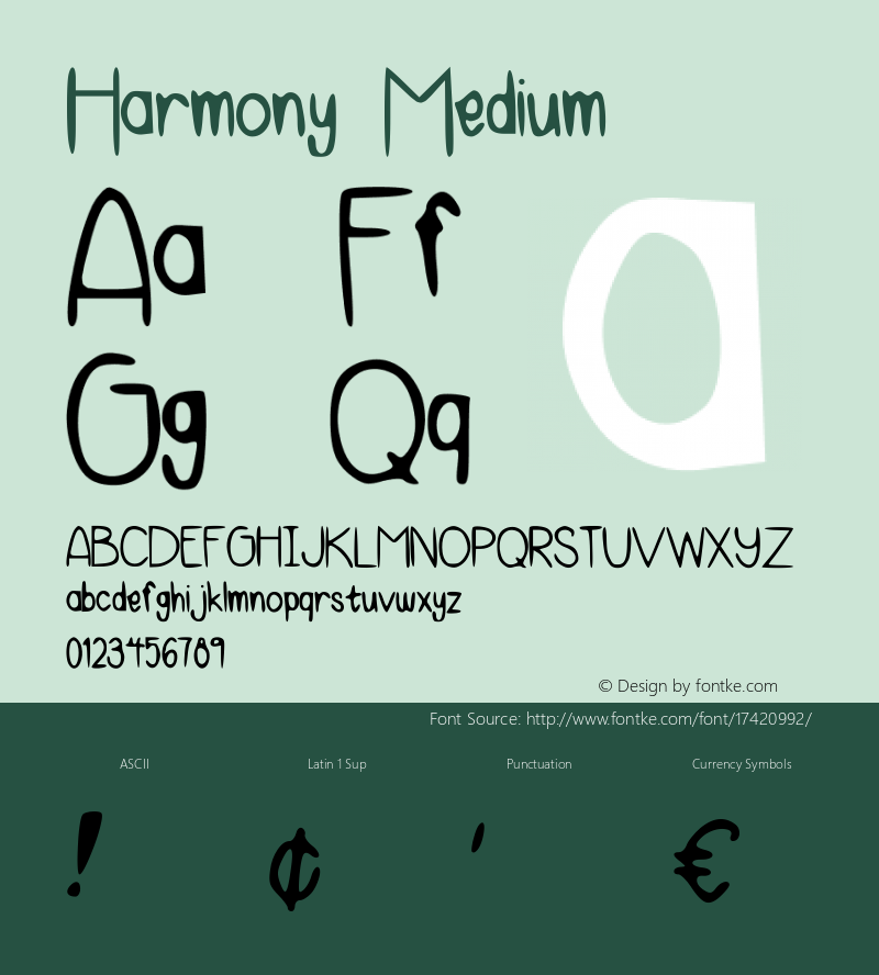 Harmony Medium Version 001.000 Font Sample