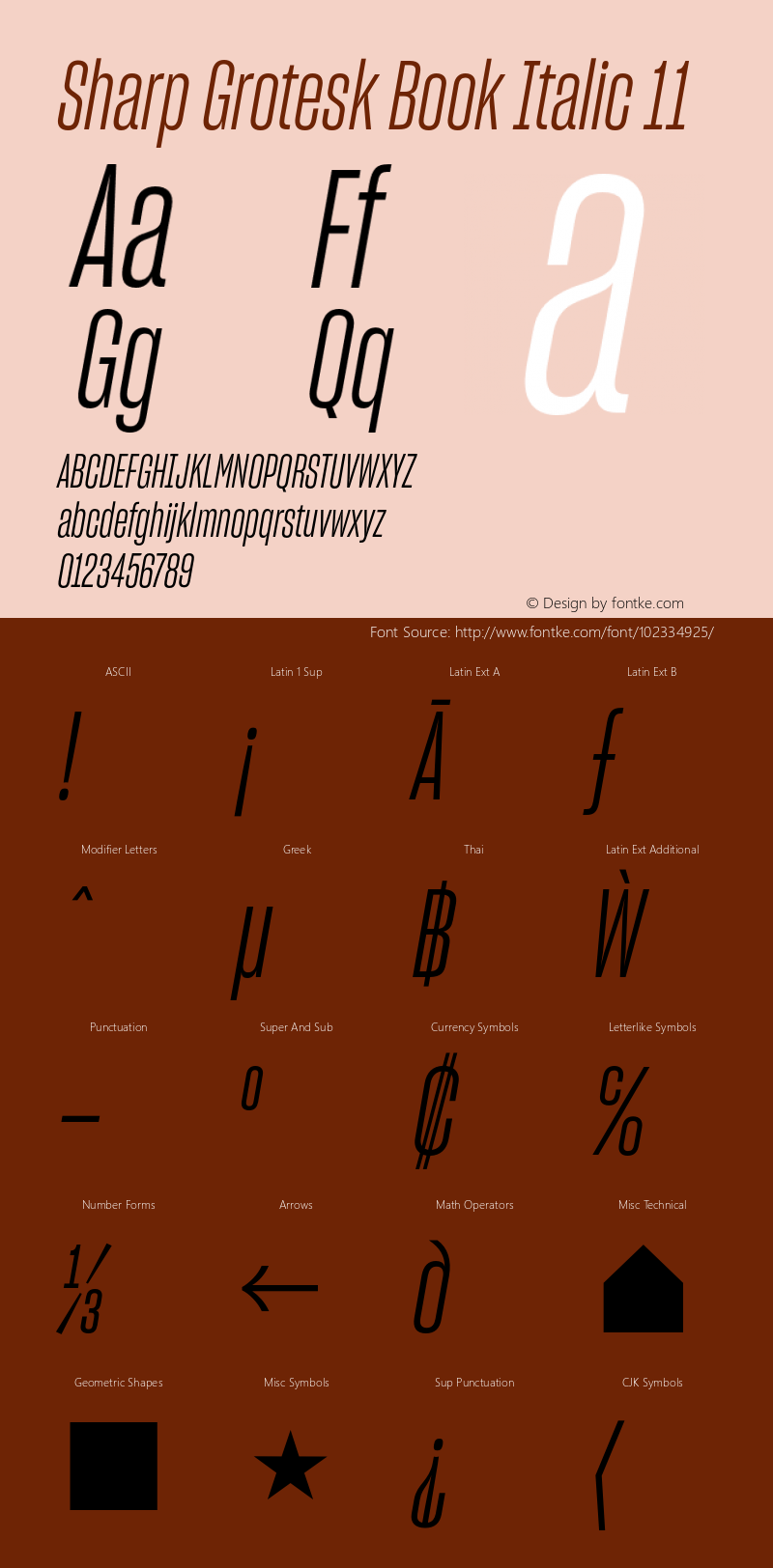 Sharp Grotesk Book Italic 11 Version 1.003 Font Sample