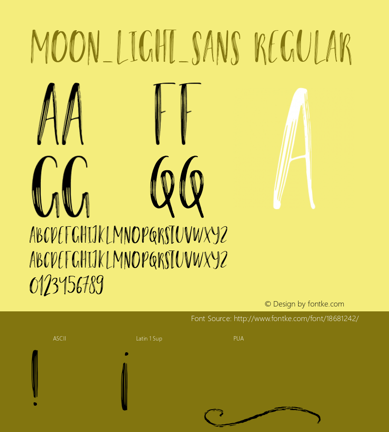 Moon_Light_Sans Regular Version 1.000 Font Sample