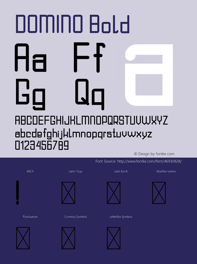 DOMINO Bold Version 1.003;Fontself Maker 3.0.0-3 Font Sample