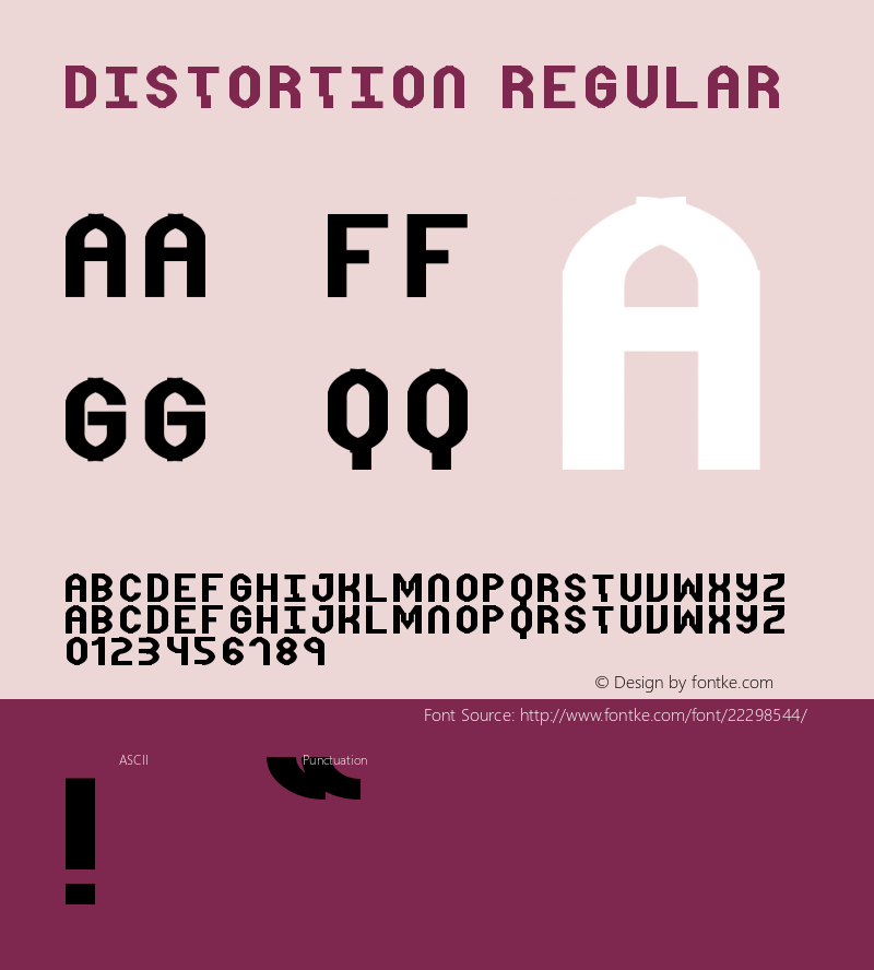 Distortion Regular Version 1.0 Font Sample