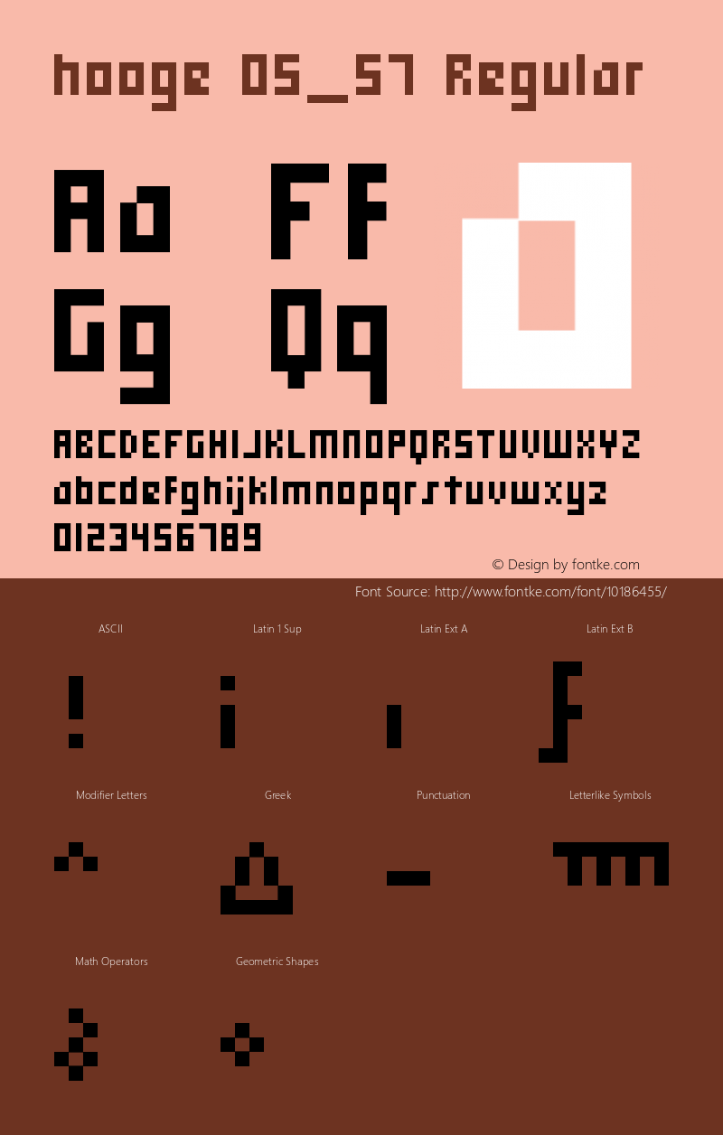 hooge 05_57 Regular Version 002.000 Font Sample