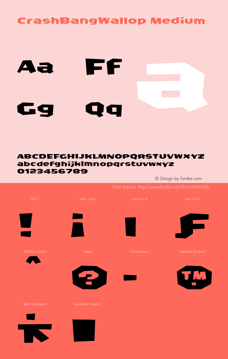 CrashBangWallop Medium 001.000 Font Sample