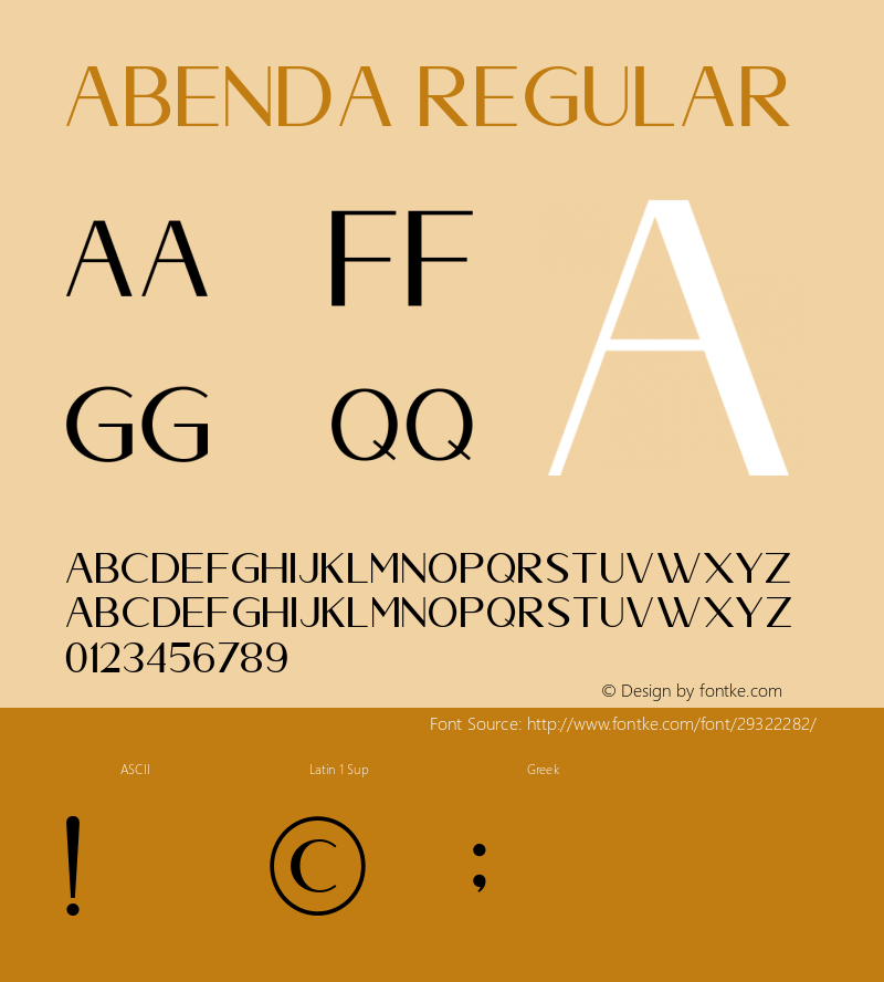 Abenda Version 1.00;April 18, 2019;FontCreator 11.5.0.2421 64-bit Font Sample