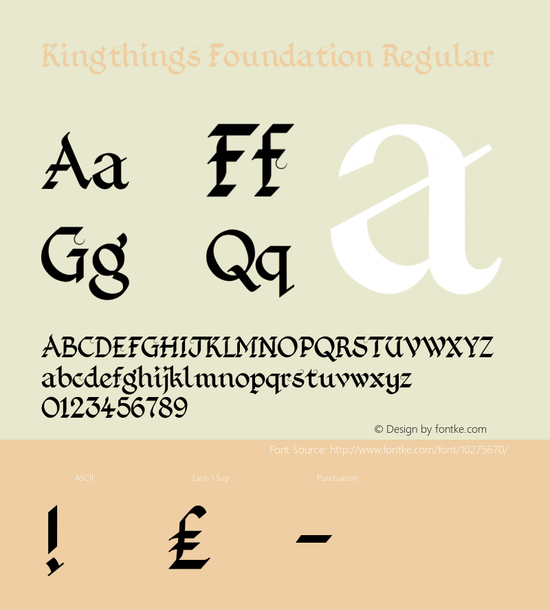 Kingthings Foundation Regular 1.1 Font Sample