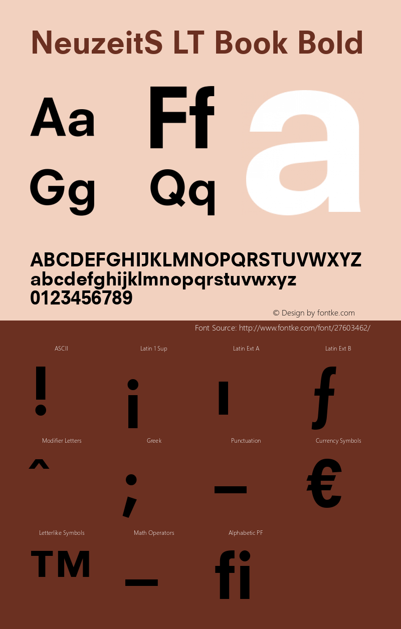 Neuzeit S LT BookHeavy Version 6.41 Font Sample