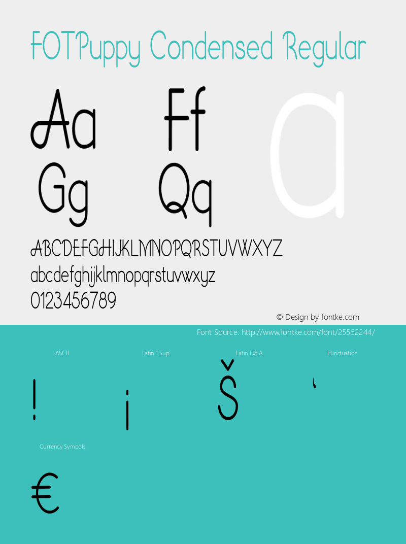 FOTPuppy-CondensedRegular Version 1.000 Font Sample