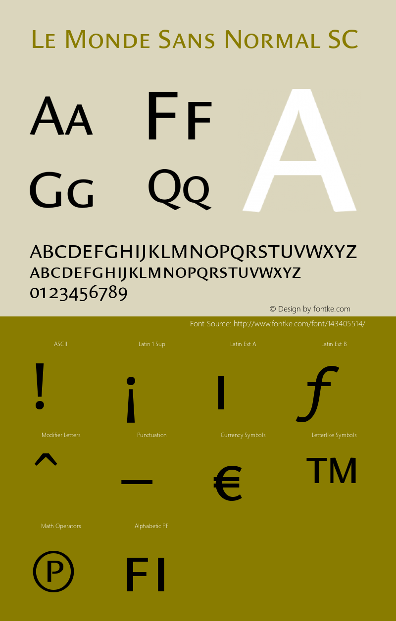 Le Monde Sans Normal SC 001.000 Font Sample