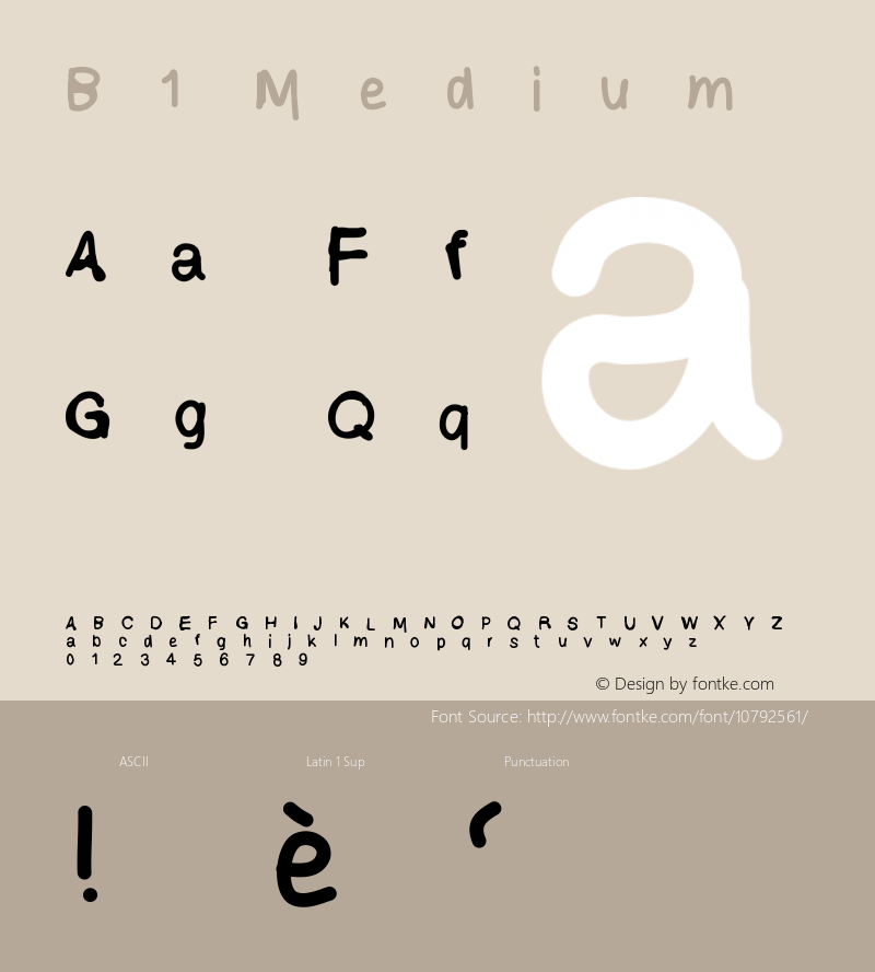 B1 Medium Version 001.000 Font Sample