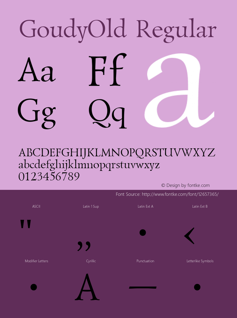 GoudyOld Regular 3.1 Font Sample