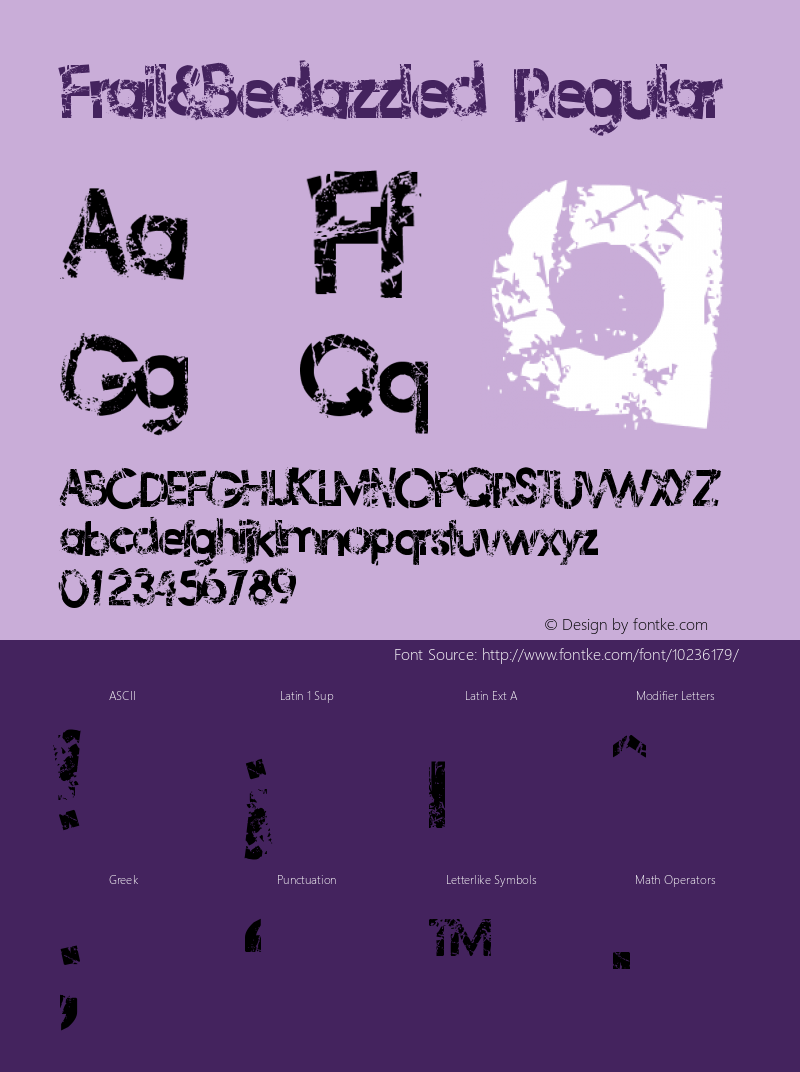 Frail&Bedazzled Regular Version 1.00 February 12, 2009, initial release Font Sample