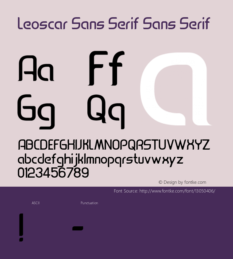 Leoscar Sans Serif Sans Serif Version 1.000 Font Sample