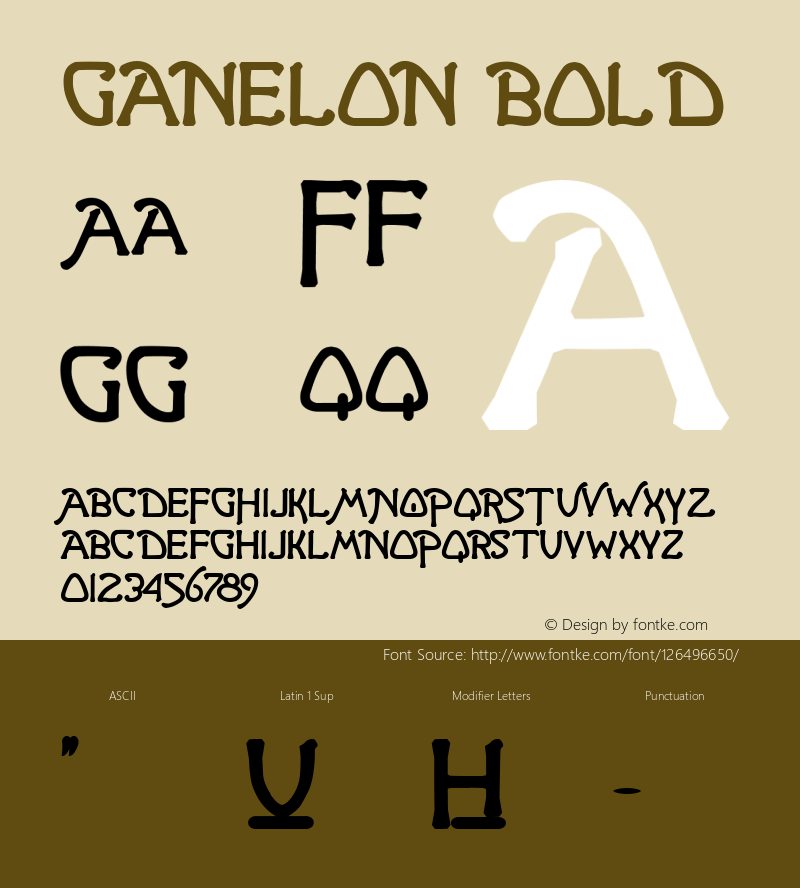 Ganelon Bold Macromedia Fontographer 4.1.4 11/29/01 Font Sample