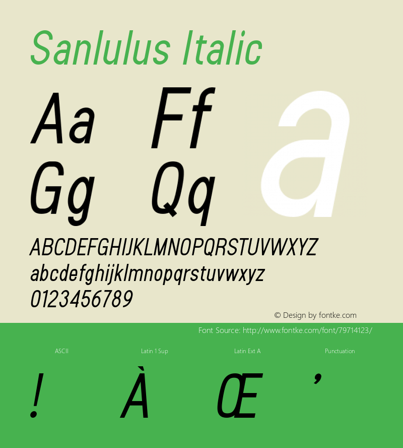 Sanlulus Italic Version 1.002;Fontself Maker 3.5.1 Font Sample
