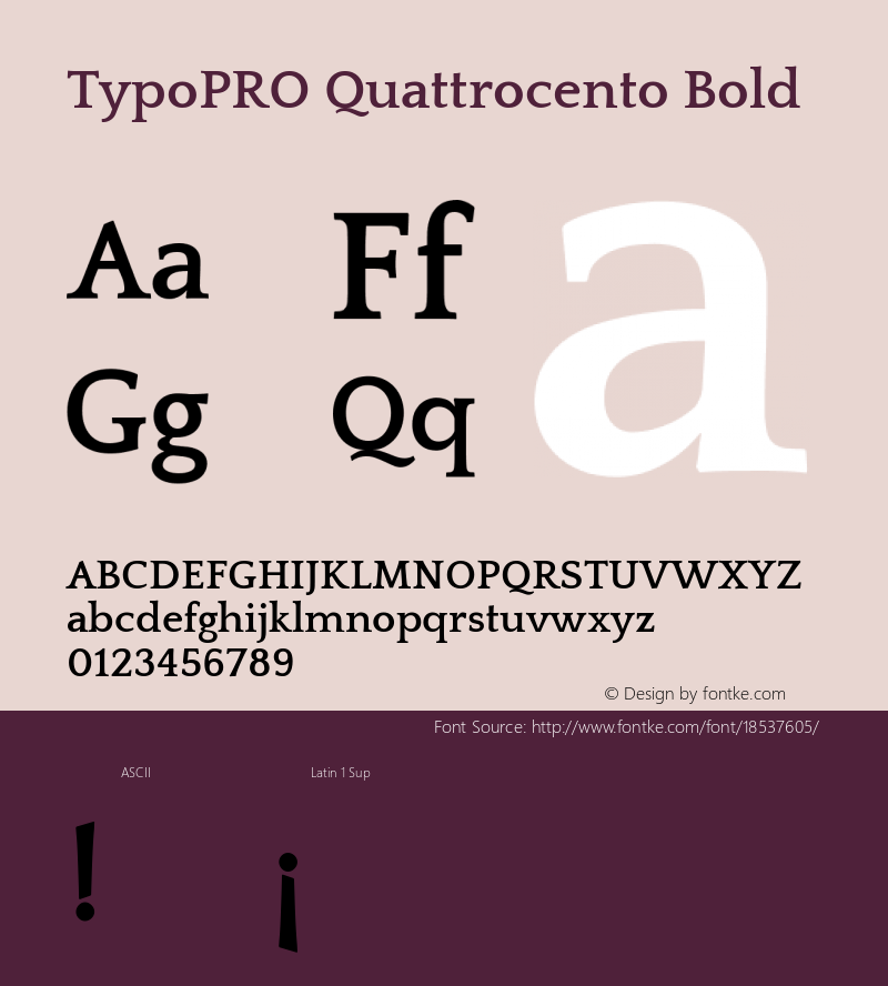 TypoPRO Quattrocento Bold Version 2.000 Font Sample