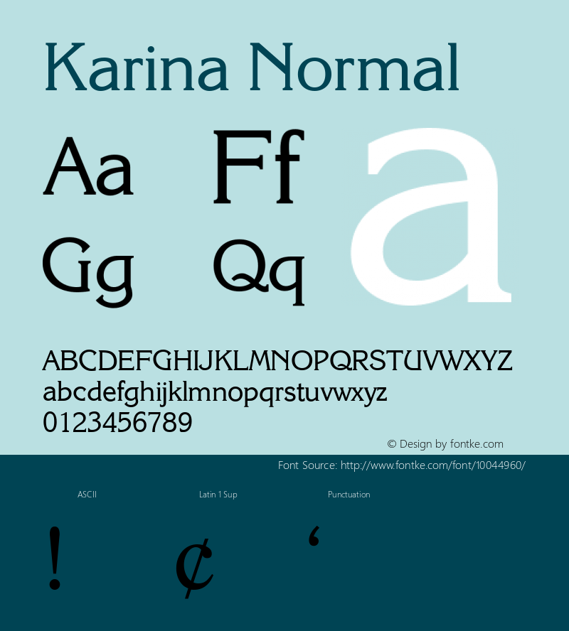 Karina Normal 001.001 Font Sample