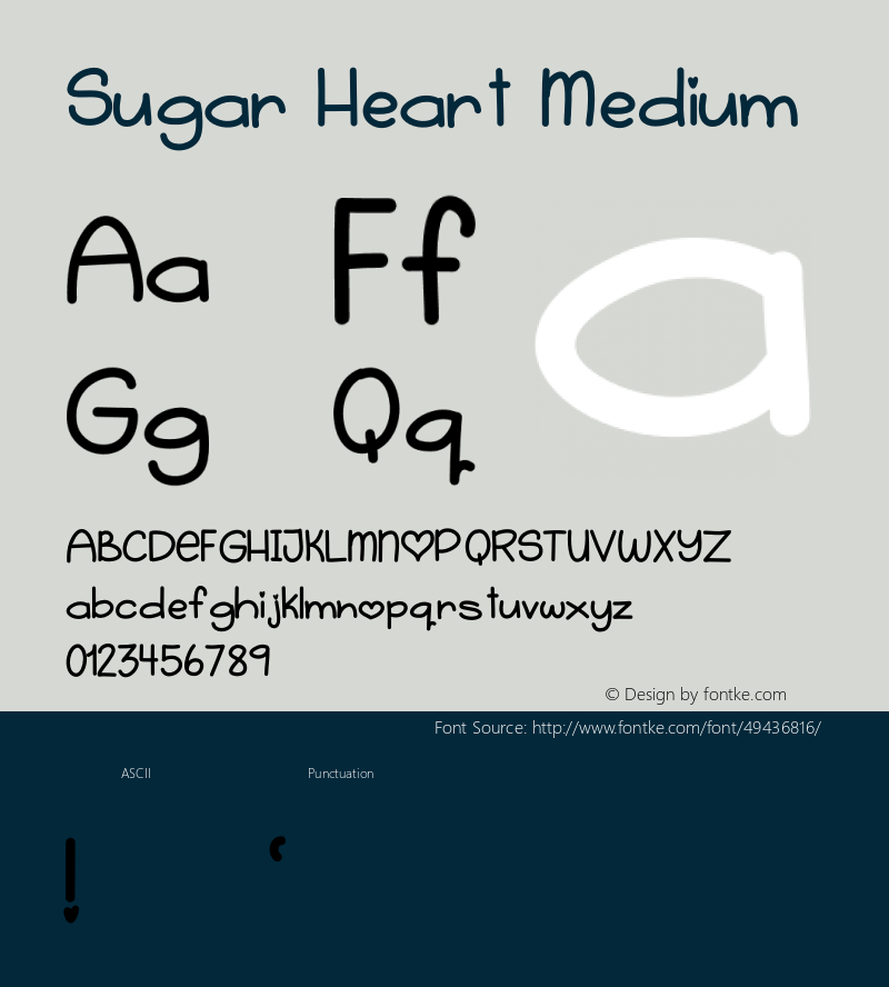 SugarHeart-Medium Version 1.000;PS 001.000;hotconv 1.0.88;makeotf.lib2.5.64775 Font Sample