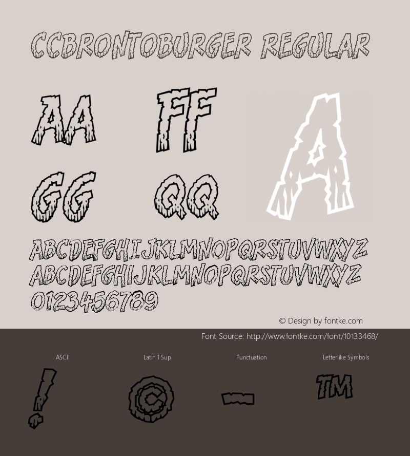 CCBrontoBurger Regular 001.000 Font Sample