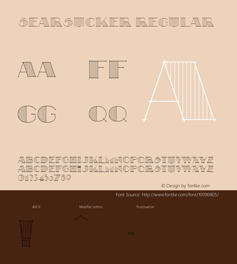 Searsucker Regular Macromedia Fontographer 4.1 4/27/01 Font Sample