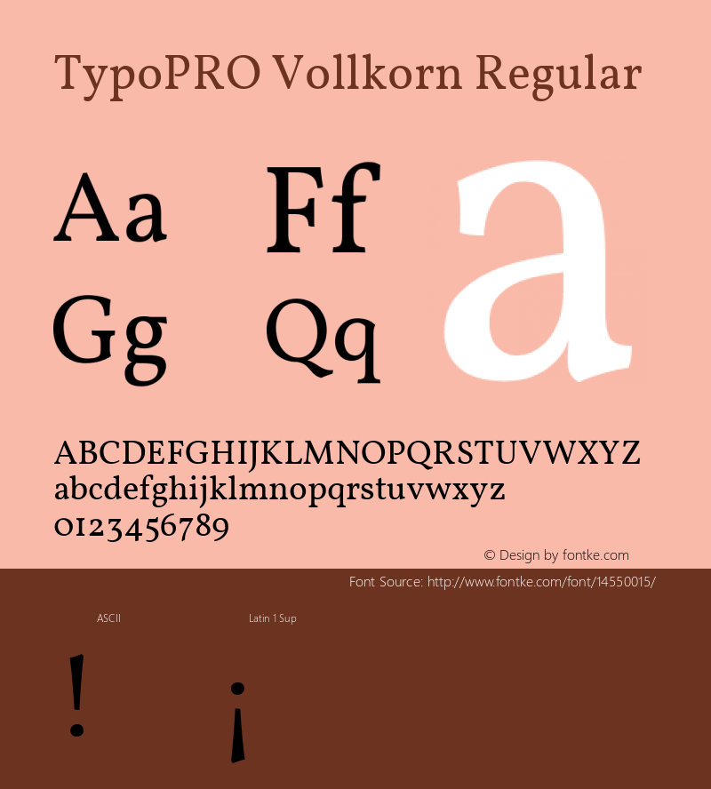 TypoPRO Vollkorn Regular Version 2.001 Font Sample