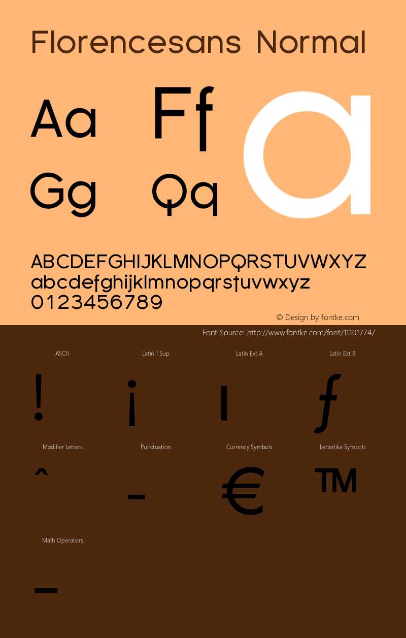 Florencesans Normal Version 001.000 Font Sample