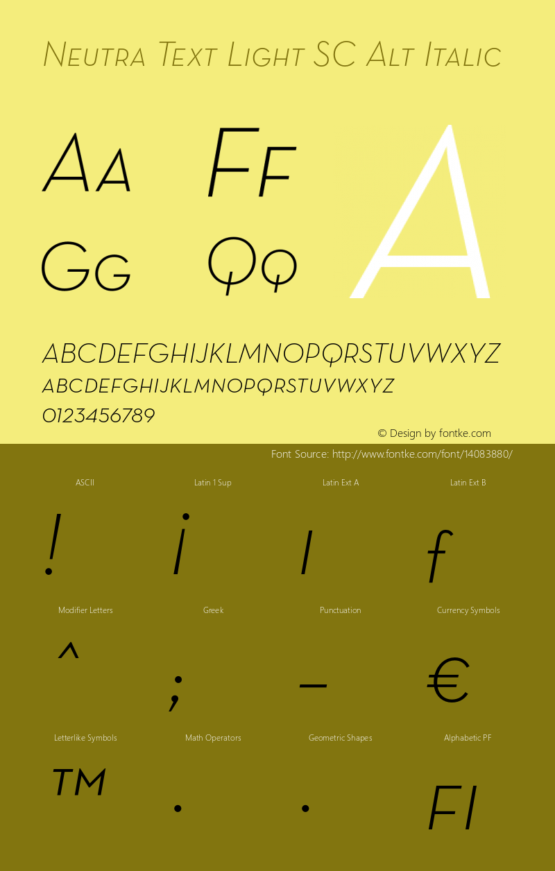 Neutra Text Light SC Alt Italic OTF 1.000;PS 001.000;Core 1.0.29 Font Sample