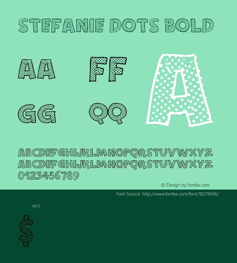 Stefanie Dots Bold Version 1.00 November 19, 20 Font Sample