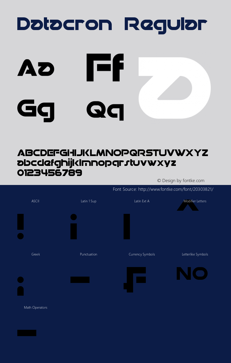 Datacron Version 2.00 September 23, 2013 Font Sample