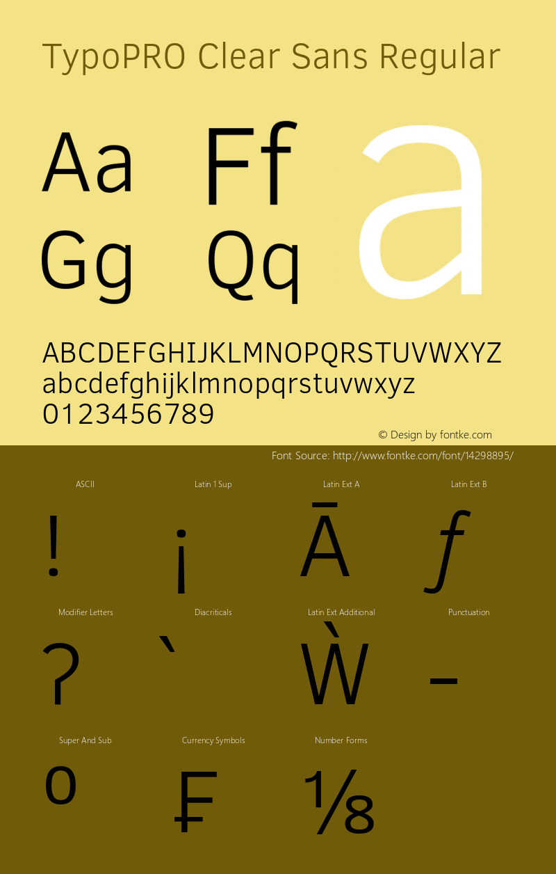 TypoPRO Clear Sans Regular Version 1.00 Font Sample