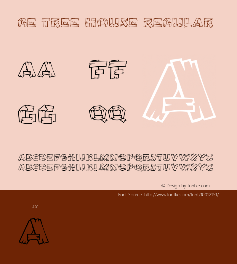 GE Tree House Regular 1.0 Font Sample