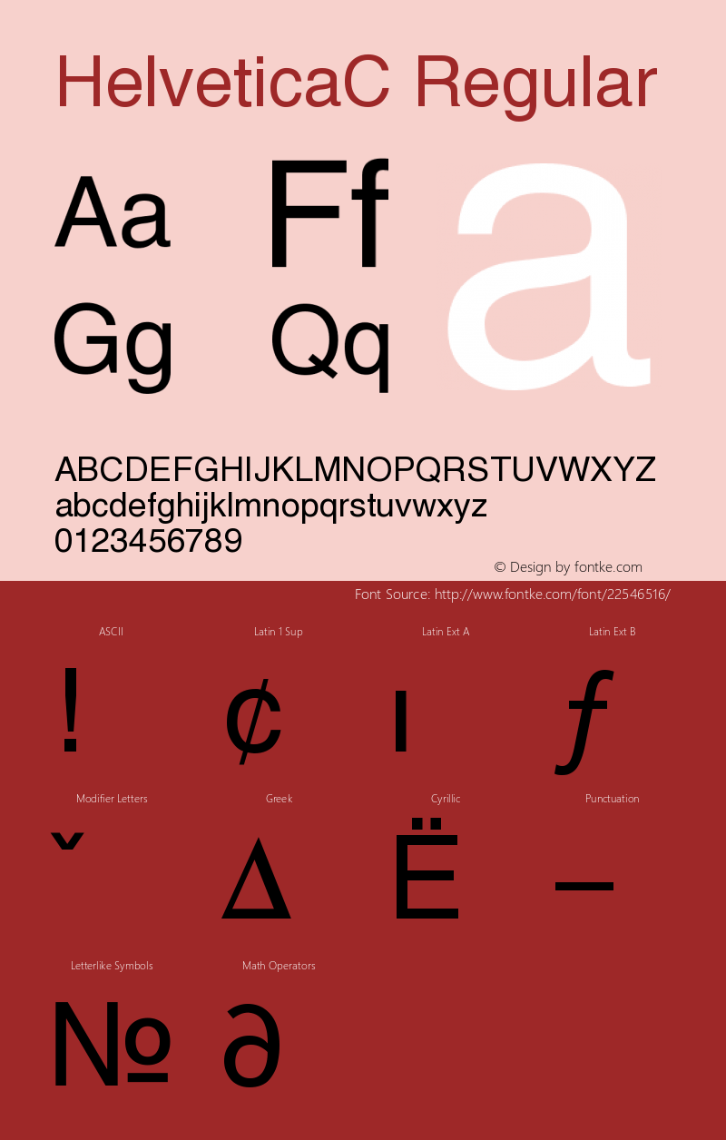 HelveticaC Version 001.000 Font Sample