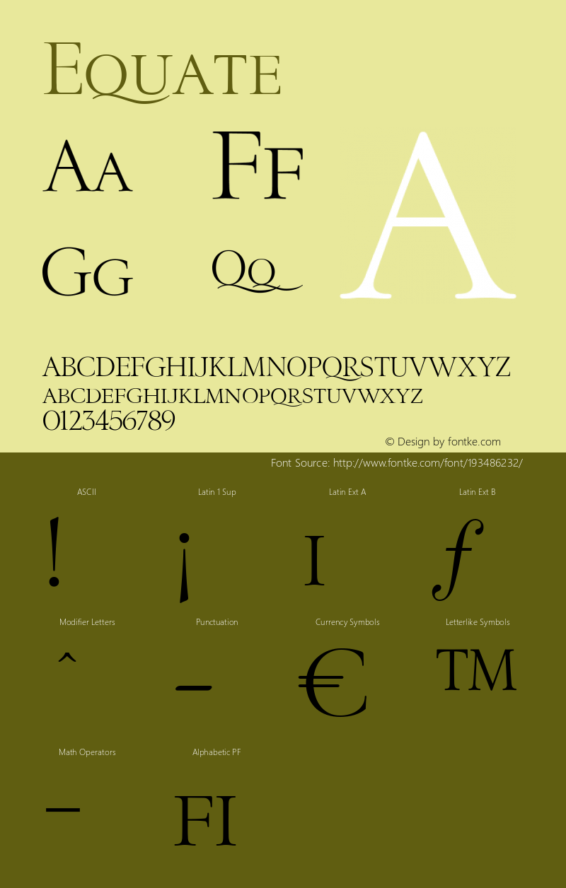 ☞Equate Version 001.000;com.myfonts.easy.bagraphics.equate.equate.wfkit2.version.34gG图片样张