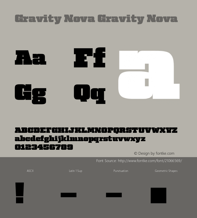 Gravity Nova Version 001.001 Font Sample