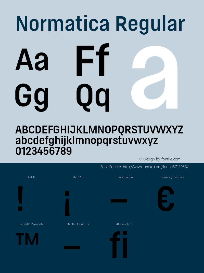 Normatica Regular Version 001.000 Font Sample