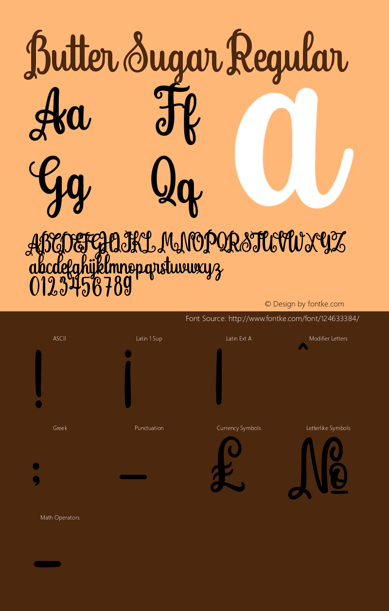 Butter Sugar Version 1.00;March 10, 2021;FontCreator 13.0.0.2683 64-bit Font Sample